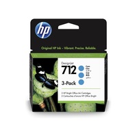 HP 712 3-PACK 29ML CYAN DESIGNJET INK CARTRIDGE - T230/T250/T650/STUDIO