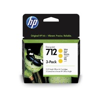 HP 712 3-PACK 29ML YELLOW DESIGNJET INK CARTRIDGE - T230/T250/T650/STUDIO