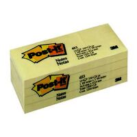 Post It Note 3M 653 34.9mm x 47.6mm Yellow Pack 12