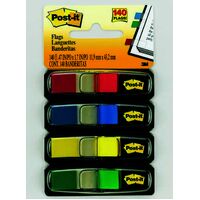 Post It Flag 3M 683 4 Mini Assorted 11.9mm x 43.2mm / 12mm x 43mm