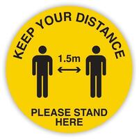 Signage Adhesive Social Distance Circular 1.5 Metres