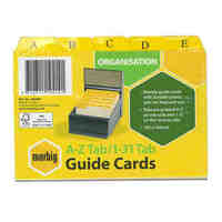 System Card Guide 6x4 inch / 100mm x 150mm Marbig 40066F Manilla A to Z / 1 to 31 Plastic Yellow Tabs 