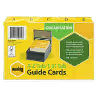 System Card Guide 8x5 inch / 175mm x 200mm Marbig 40068F Manilla A to Z / 1 to 31 Plastic Yellow Tabs 