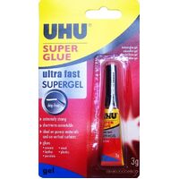 Adhesive Super Glue UHU Super Gel/Power Gel 3g Ultra Fast Hangsell 