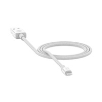 Mophie Lightning to USB-A Cable (1M) - White (409903213), Durable Connectors, Reinforced Armored Core, Durable, Braided Nylon Exterior Cable