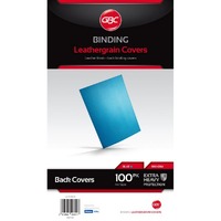 GBC A4 Back Binding Cover Leathergrain Blue 100 Pack