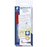 Pen Staedtler Stick 430 Medium Red Box 10 