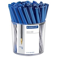 Pen Staedtler Stick 430 Medium Blue Cup 50