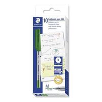 Pen Staedtler Stick 430 Medium Green Box 10 