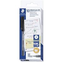 Pen Staedtler Stick 430 Medium Black Box 10 