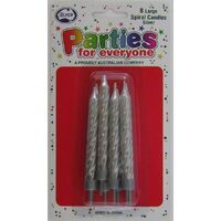Candle Birthday Jumbo Silver Parties For Everyone Pack 8