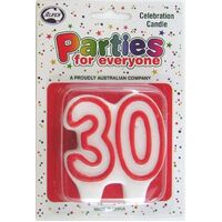 Candle Birthday Numeral Number 30 Alpen Parties for Everyone 