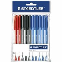 Pen Staedtler Medium Assorted Ball 432  Pen Pack 10