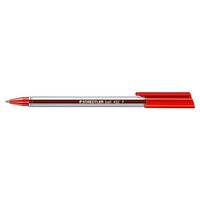 Pen Staedtler Stick 432 Triangular Ballpen Fine Red Box 10