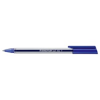 Pen Staedtler Stick 432 Triangular Ballpen Fine Blue Box 10