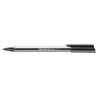 Pen Staedtler Stick 432 Triangular Ballpen Fine Black Box 10