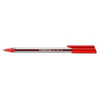 Pen Staedtler Stick 432 Triangular Ballpen Medium Red Box 10