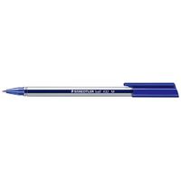 Pen Staedtler Stick 432 Triangular Ballpen Medium Blue Box 10