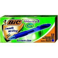 Pen Bic Velocity Gel Roller Retractable 0.7mm Blue 4461 Box 12