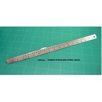 Ruler Stainless Steel 45cm 18 Inch Osmer Metric Imperial 4518