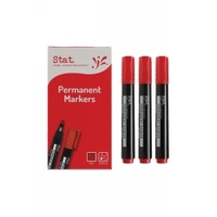 MARKER PERMANENT STAT 2.0MM BULLET NIB RED BX12