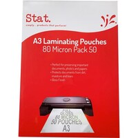 LAMINATING POUCH STAT A3 80 MICRON PK50