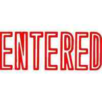 Stamp XStamper Self Inking 1021 ENTERED Red Outline Text 