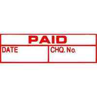 Stamp XStamper Pre Inked 1533 PAID / DATE / CHEQUE NO Red 