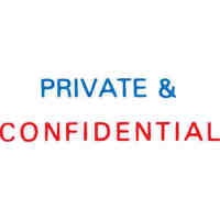 Stamp XStamper Self Inking 2010 Red and Blue Ink Private Confidential 