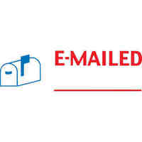 Stamp XStamper Self Inking 2025 EMAILED Red with Blue Icon 