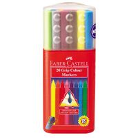 Marker Colouring Faber Medium Triangular NonSlip DotGrip Case 20 Assorted Colours 