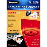 Laminating Pouch 64 x 108mm Fellowes 125 Micron Gloss Finish 53090 Pack 100