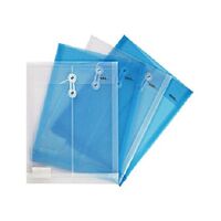 Document Wallet String PP Deli 5511 / Razorline  Blue or Clear Pack 12