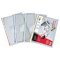 Transparent File Bag A4 Zip PVC 25mm Gussetted Deli / Razorline  Pack 12 5586