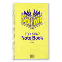 Spirax 594 Notebook Foolscap Sized FC 8mm Side Opening Pack 10 