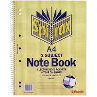 Spirax 605 Notebook A4 2 Subject Pack 5