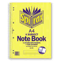 Spirax 606 Notebook A4 4 Subject Pack 5 