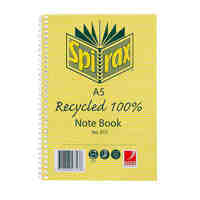 Spirax Notebook 812 Recycled A5 120 Page Pack 5