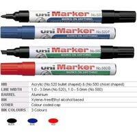 Marker Uni 580B Chisel Point Blue Box 12