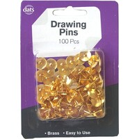 Drawing Pins Dats Brass 1382 / Gold 60099 Hangsell pack 100 