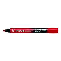 Marker Pilot Permanent SCA 100 Red Fine Bullet Tip 1mm Box 12