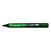 Marker Pilot Permanent SCA 100 Green Fine Bullet Tip 1mm Box 12