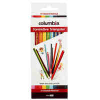 Pencil Columbia Coloured Formative Triangular Assorted Pack 10