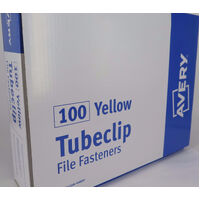 FILE FASTENER AVERY TUBECLIP YELLOW BX100