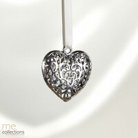 Wedding Motif Heart Small Metal Pendant Silver 631