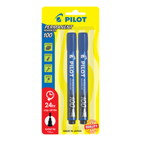 Marker Pilot Permanent SCA 100 Fine Bullet Tip 1mm Blue Card 2