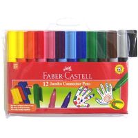 Marker Faber Castell Connector Pen Jumbo Assorted Colours Wallet 12 