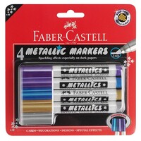 Marker Faber Castell Metallics 2mm Connectable Hangsell pack of 4 Assorted Sparkling Colours 