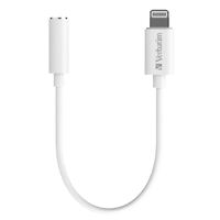 Verbatim Lightning to 3.5mm Headphone Jack 10cm - White