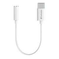 Verbatim USB-C to 3.5mm Headphone Jack 10cm - White